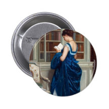 Femme dans le bleu, lisant un livre badges avec agrafe