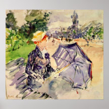 Femme dans le Bois de Boulogne par Berthe Morisot Posters