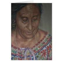 Femme d'Oaxacan avec la broderie Carte De Vœux