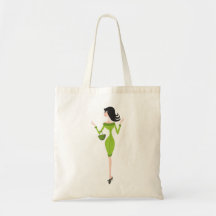 Femme en vert sac