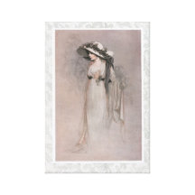 Femme victorienne magnifique dans le chapeau impressions sur toile