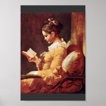 Femmes de lecture par Fragonard, Jean Honoré (meil Affiche