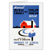 Ferme de l'Illinois d'université WPA 1941 Carte De Vœux