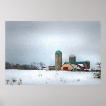Ferme d'hiver affiche