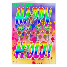 Festival de Holi de couleur - peignez éclabousse Carte De Vœux