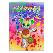 Festival de Holi de couleur - peignez éclabousse Cartes