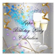 Fête d'anniversaire bleue pourpre argentée d'or Ch Bristols