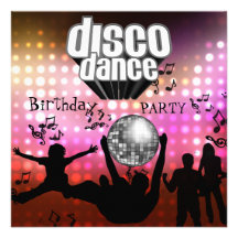 Fête d'anniversaire de danse de disco d'invitation