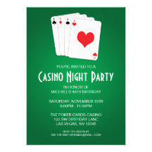 Fête d'anniversaire de nuit de casino invitation personnalisable