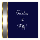 Fête d'anniversaire fabuleuse d'or blanc de marine invitation