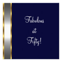 Fête d'anniversaire fabuleuse d'or blanc de marine invitation