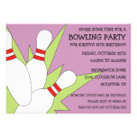 Fête d'anniversaire fendue de bowling de la lavand faire-parts