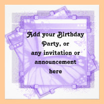 Fête d'anniversaire pourpre ou invitation multi de invitations