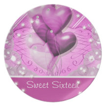 Fête d'anniversaire rose de "sweet sixteen" 16ème assiettes pour soirée