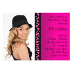 Fête d'anniversaire rose de sweet sixteen de photo cartons d'invitation
