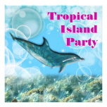 Fête d'anniversaire tropicale d'île de plage invitations personnalisables