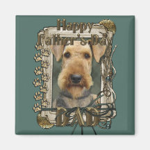 Fête des pères - pattes en pierre - Airedale Magnets Pour Réfrigérateur