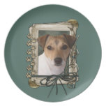 Fête des pères - pattes en pierre - Jack Russell Assiette