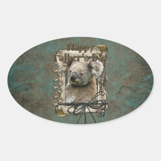 Fête des pères - pattes en pierre - koala autocollants