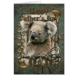 Fête des pères - pattes en pierre - koala carte de vœux