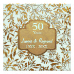 Feuille d'anniversaire de mariage d'or cinquantièm invitations
