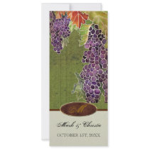 Feuille de raisin d'automne de monogramme de faire