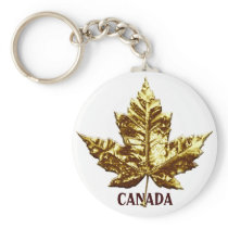 Feuille d'érable de chrome d'or de porte - clé de 