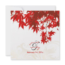 Feuille d'érable rouge/invitations de mariage de a