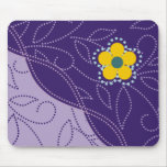 Feuille et fleur pointillés Mousepads Tapis De Souris