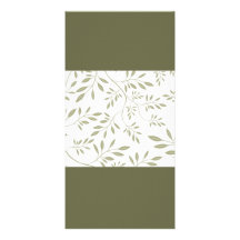 Feuille floral expressif de vert olive nous carte avec photo