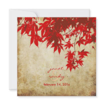 Feuille vintage d'érable rouge/invitations de chut