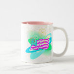 Feux d'artifice Etats-Unis-Roses de drapeau Tasses À Café