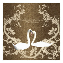 Fiançailles vintage beige d'oiseau de Brown Faire-parts