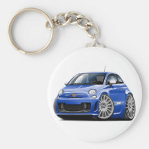 Fiat 500 Blauwe Auto Abarth Sleutelhanger