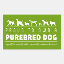Fier au propre un chien de race : Blanc Stickers En Rectangle
