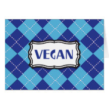 Fierté végétalienne à motifs de losanges bleue carte
