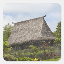 Fiji, het Eiland van Viti Levu. Polynesische Cultu Vierkant Sticker