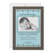 Filet faire-part de naissance de Teal 5x7 chic"