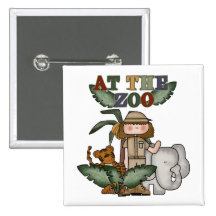 Fille au zoo badge