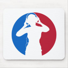 Fille avec des écouteurs Mousepad Tapis De Souris