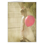 fille avec le ballon cartes de vœux