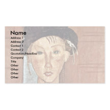 Fille avec le chapeau par Modigliani Amedeo Modèle De Carte De Visite