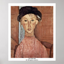 Fille avec le chapeau par Modigliani Amedeo Posters
