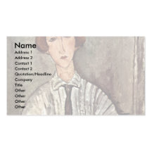 Fille avec le chemisier par Modigliani Amedeo Modèle De Carte De Visite