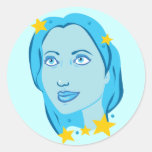 Fille bleue étoilée adhésif