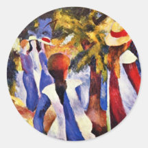 Fille dans l'ouvert par Macke août Adhésif