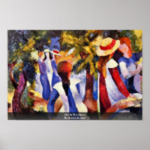 Fille dans l'ouvert par Macke août Posters