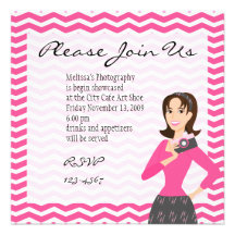 Fille d'appareil-photo invitation personnalisable