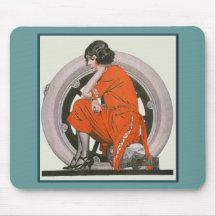 Fille d'art déco tapis de souris