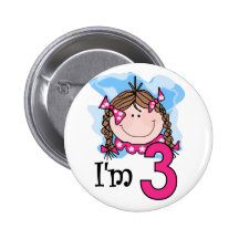 Fille de brune j'ai trois ans badges